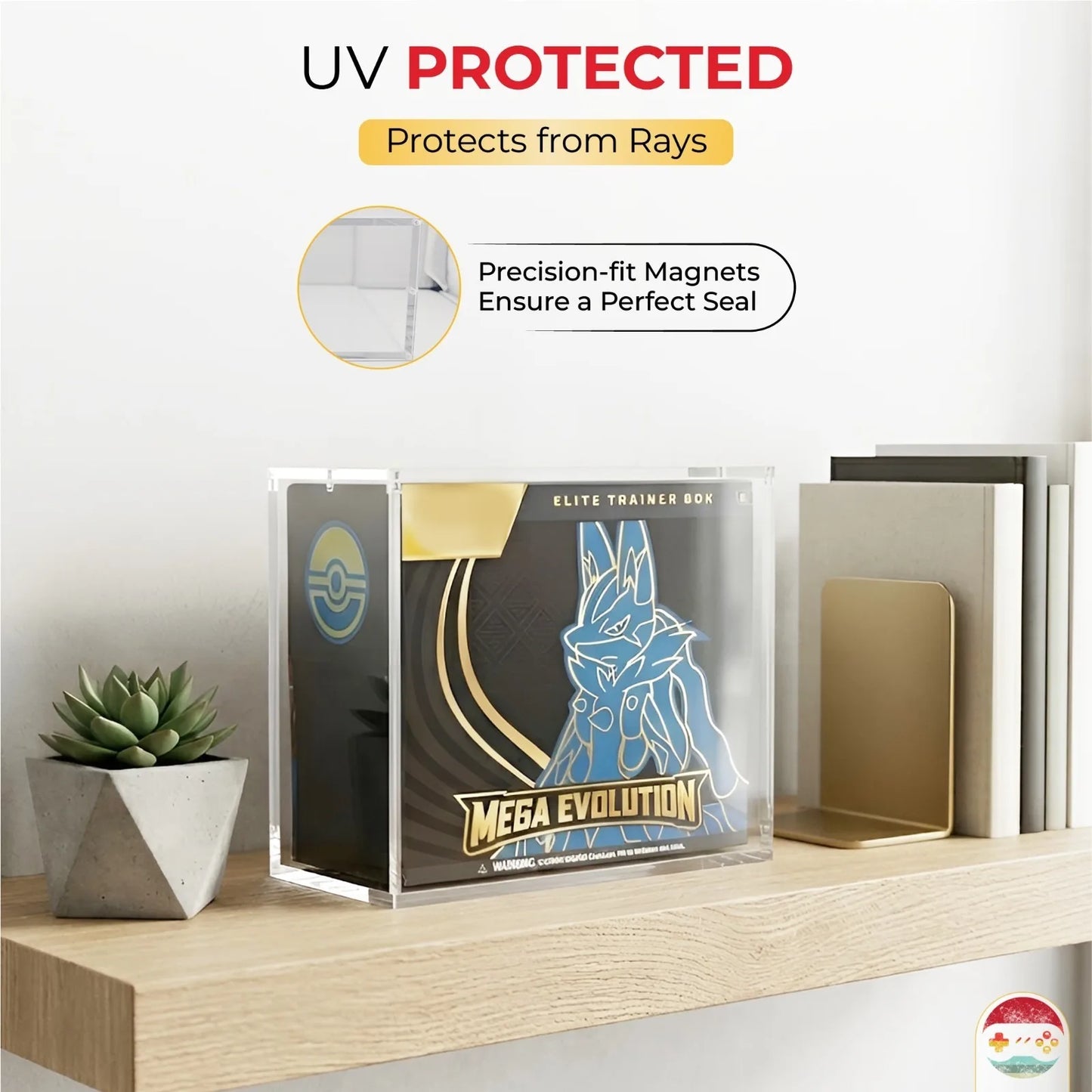 ETB Acrylic Clear Display Case With Magnetic Lid Dustproof Stackable