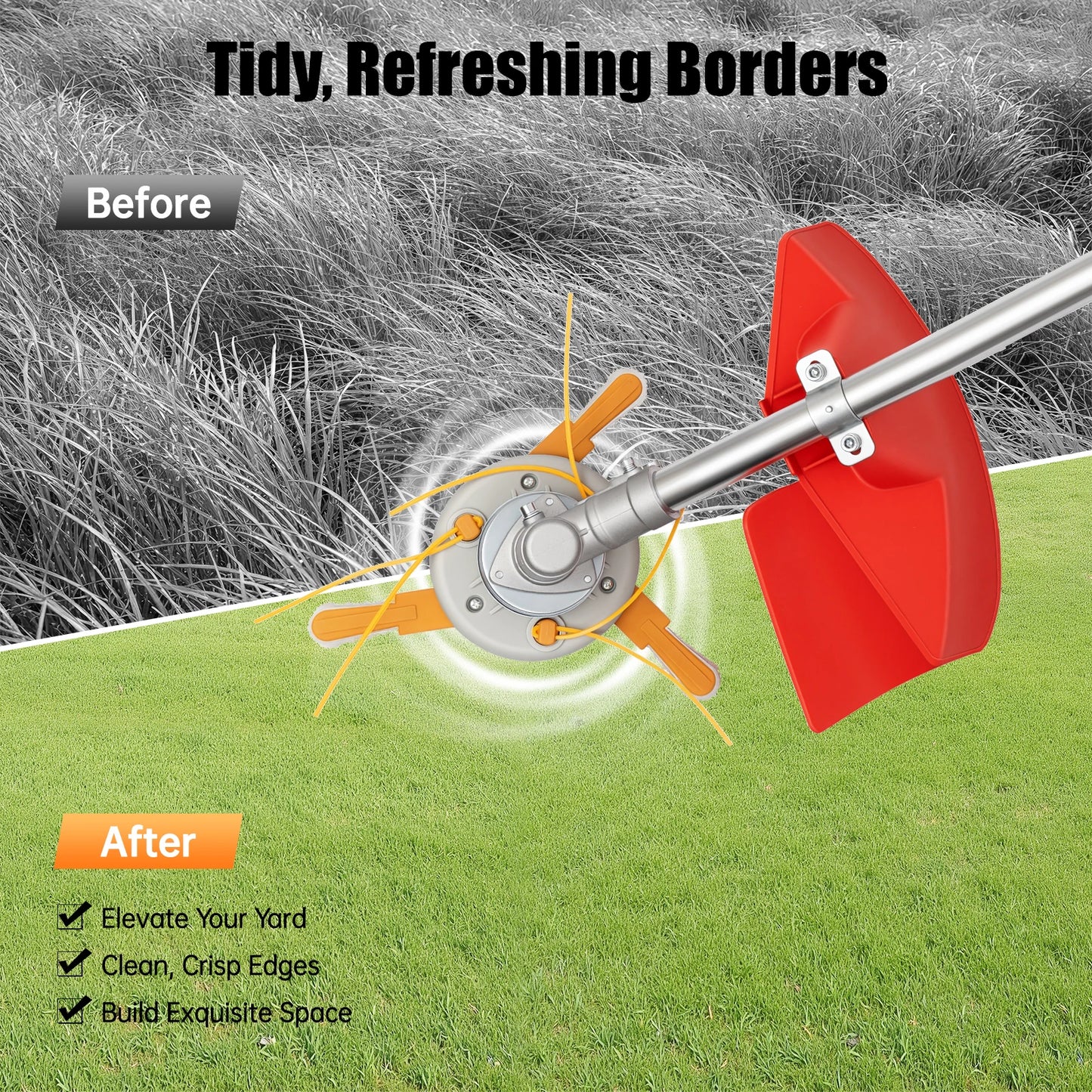 CNCEST 4-Stroke Gas Brush Cutter 8500 RPM With 2T Blade