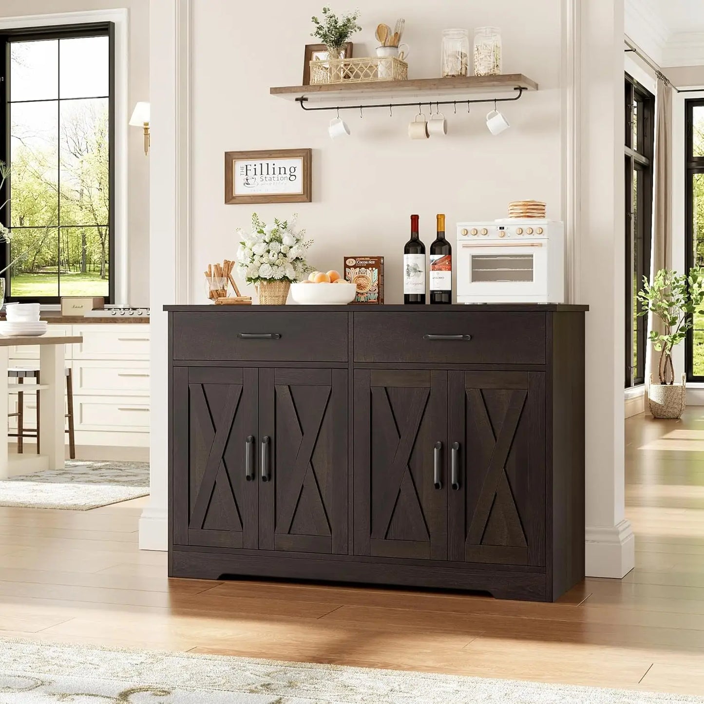 Buffet Cabinet With Storage Modern Farmhouse Kitchen Sideboard