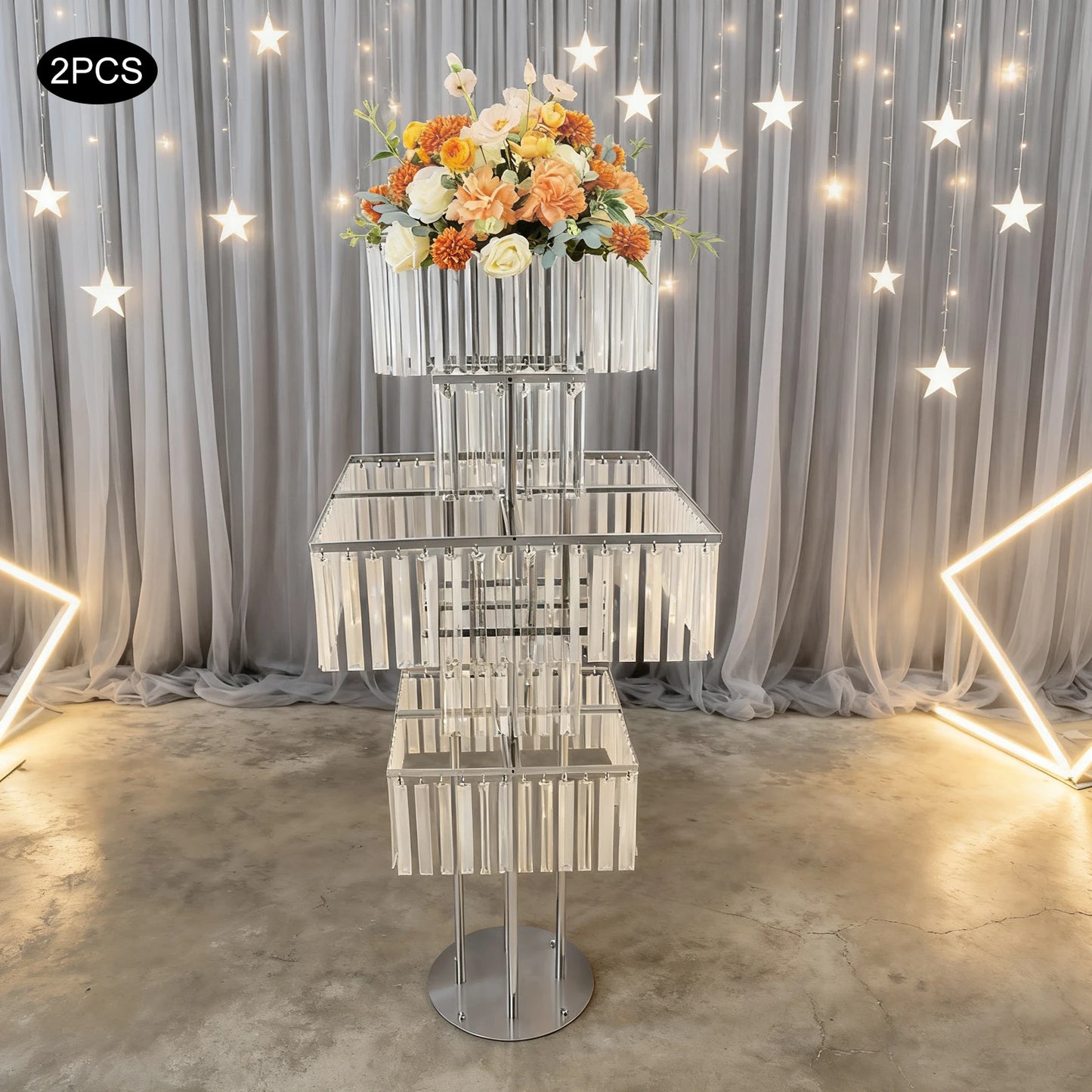 Set Of 2 5-Tier Flower Stand For Weddings Centerpieces