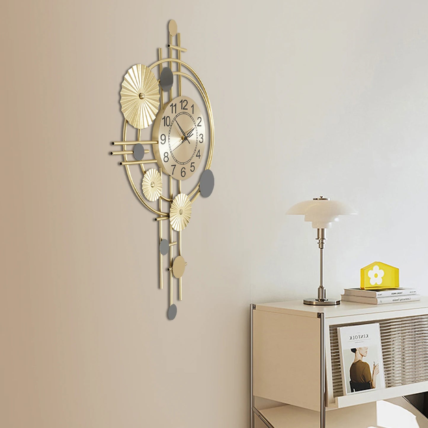 Decorative Wall Clock Silent Non-Ticking For Living Room And Office