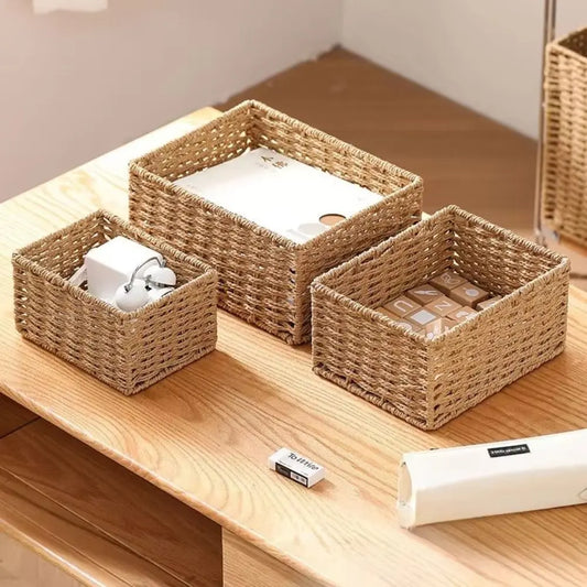 Woven Storage Basket Portable Large Capacity Organizer