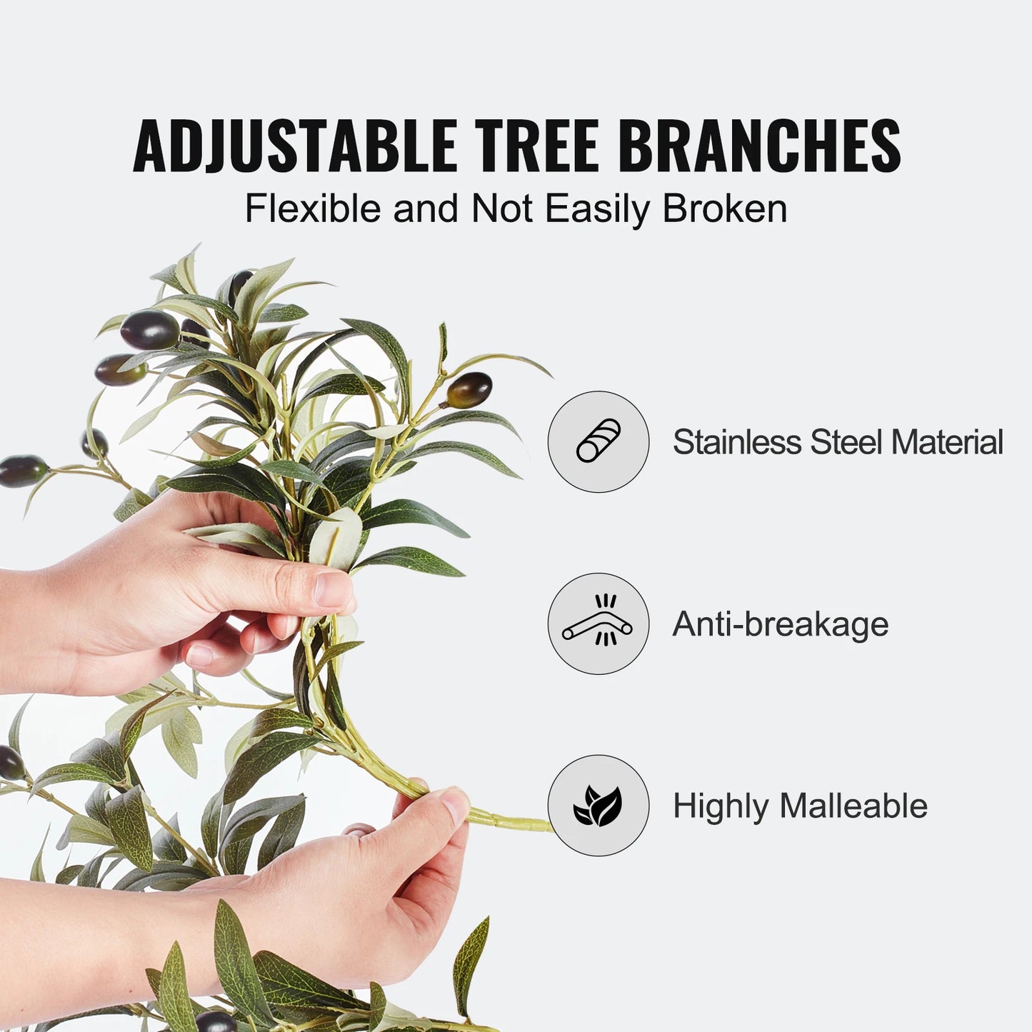 SucceBuy Artificial Olive Tree Anti-Tip Low-Maintenance Faux Plant