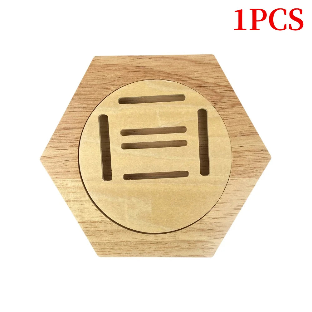 Hexagonal Pine Wood Medal Display Stand For Sports And Races