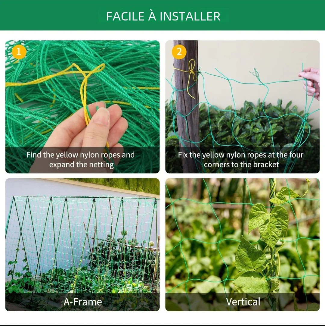 Heavy Duty Polyester Garden Trellis Netting For Climbing Plants