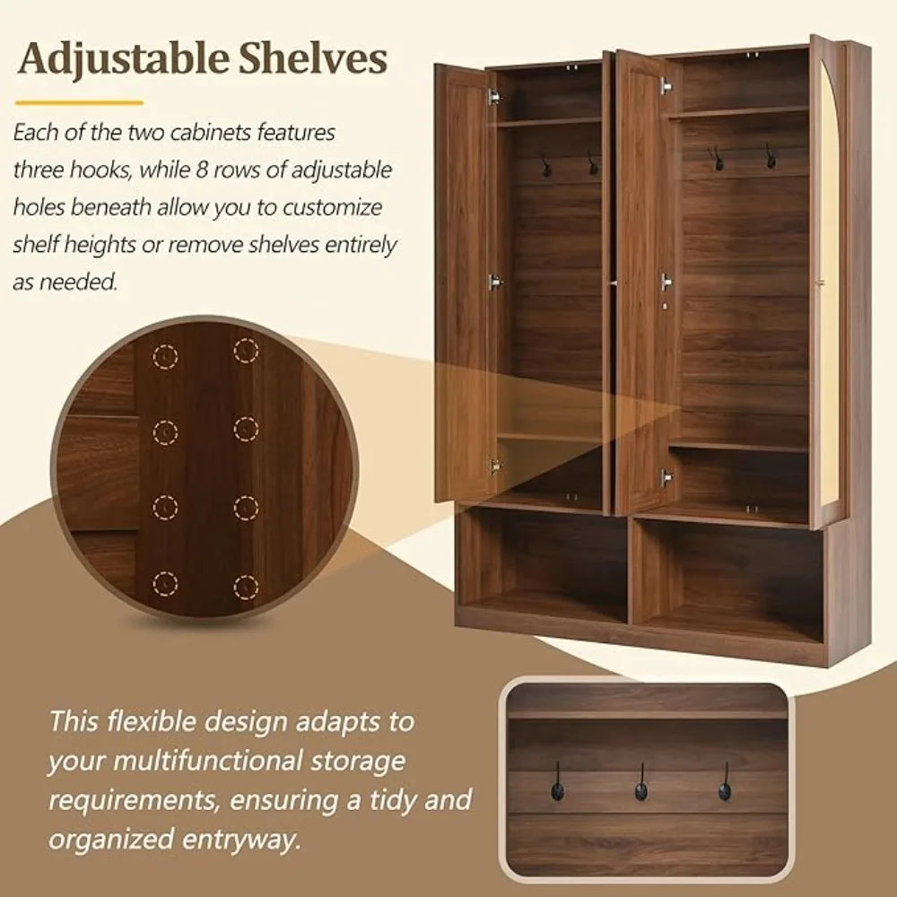 Mudro 4-in-1 Hall Tree With Storage Bench And Hidden Hooks