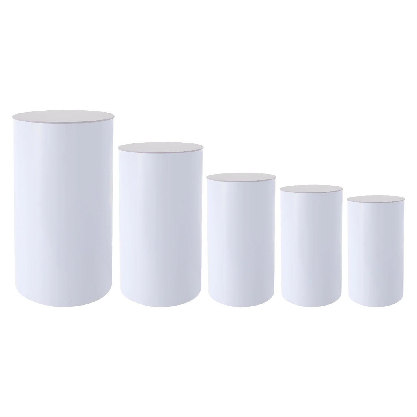 Bymaocar Round Cylinder Dessert Cake Stands 5 Pack PVC