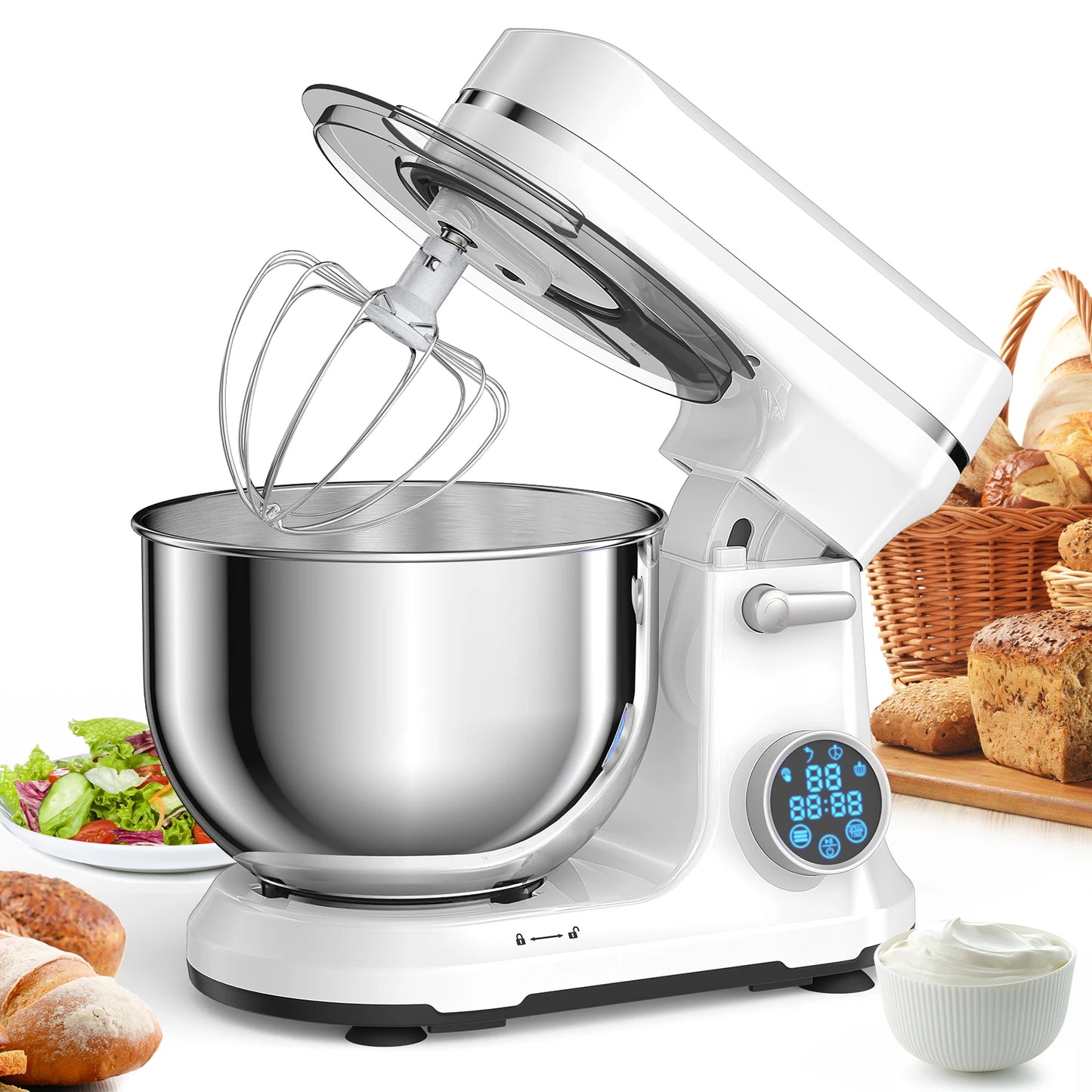 Biolomix 1200W Stand Mixer With 11 Speeds And Digital OLED