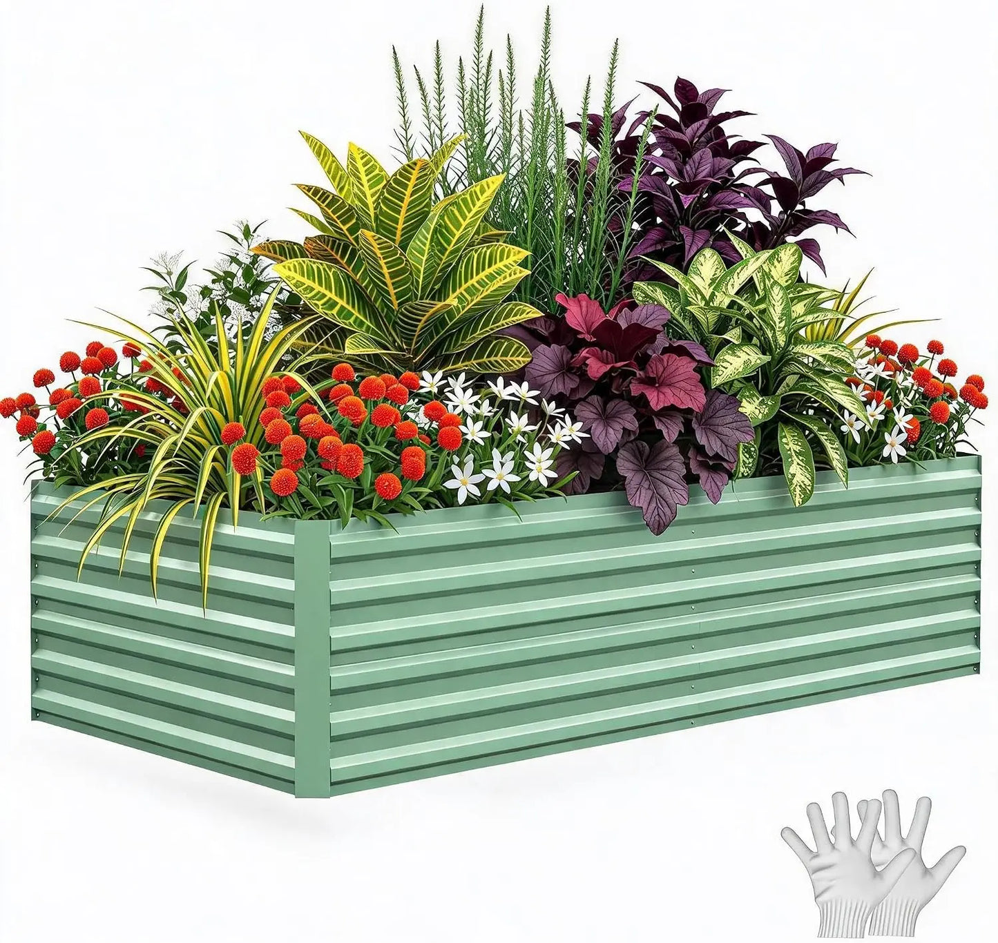 HiMISS Heavy Duty Galvanized Raised Garden Bed Planter Box