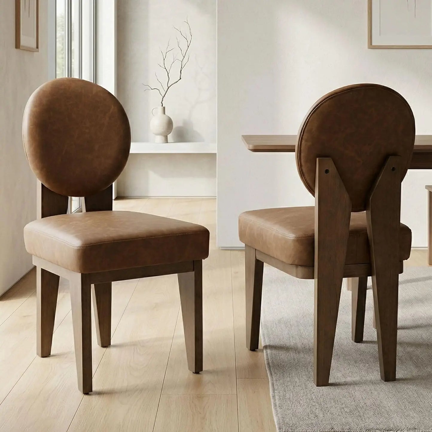 GUOHE Mid Century Modern Walnut Dining Chairs Set Of 2