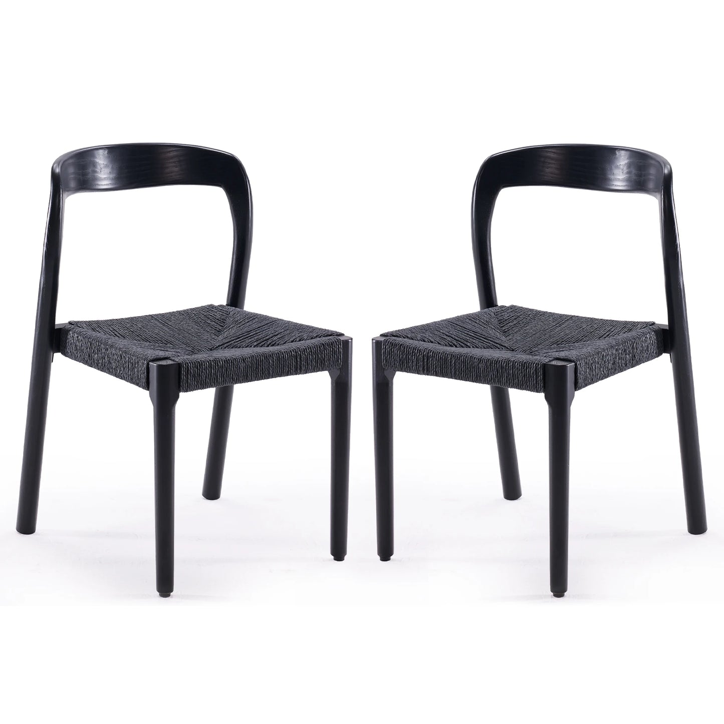 Farini Two Ash Wood Stackable Dining Chairs Mid Century Modern