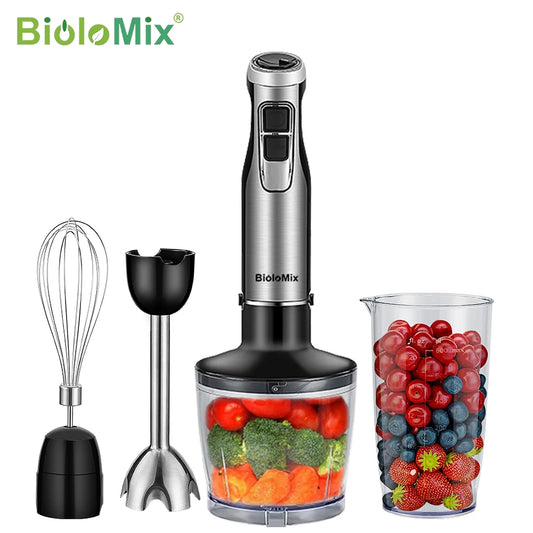 Biolomix 1200W Immersion Hand Blender Mixer With Chopper Cup