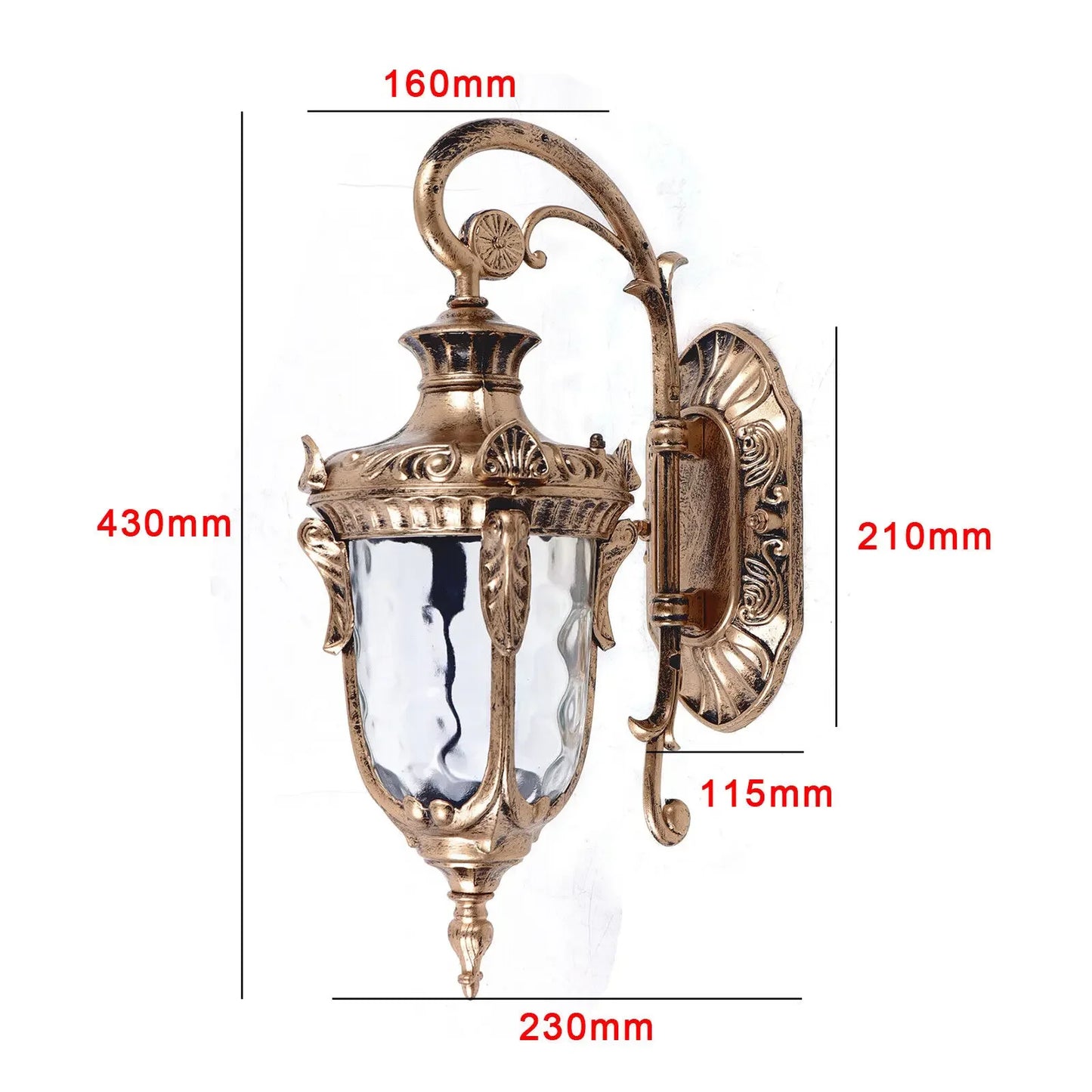 Bymaocar Outdoor Wall Sconce Light Die Cast Aluminum 110V E26