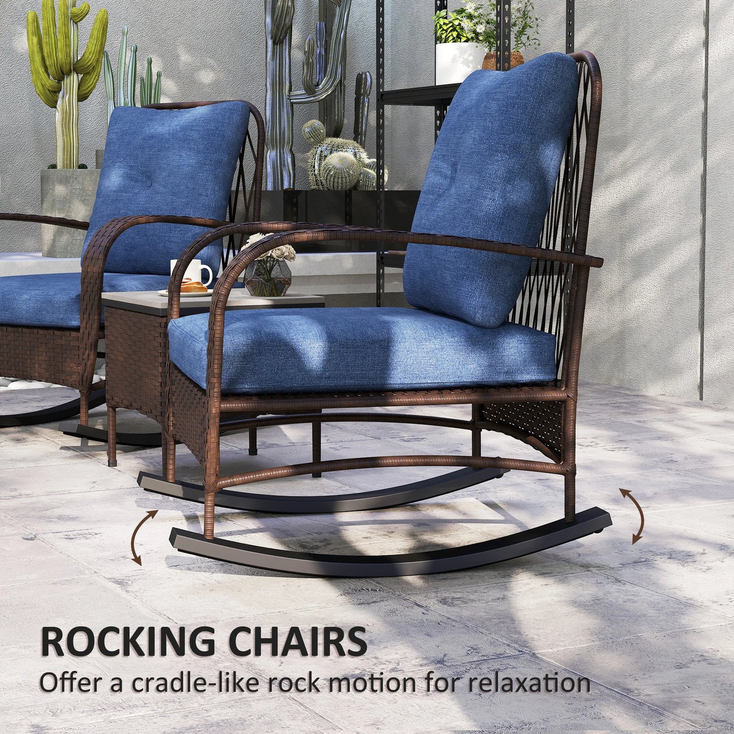 Patio Furniture Set With Rocking Chairs And Coffee Table
