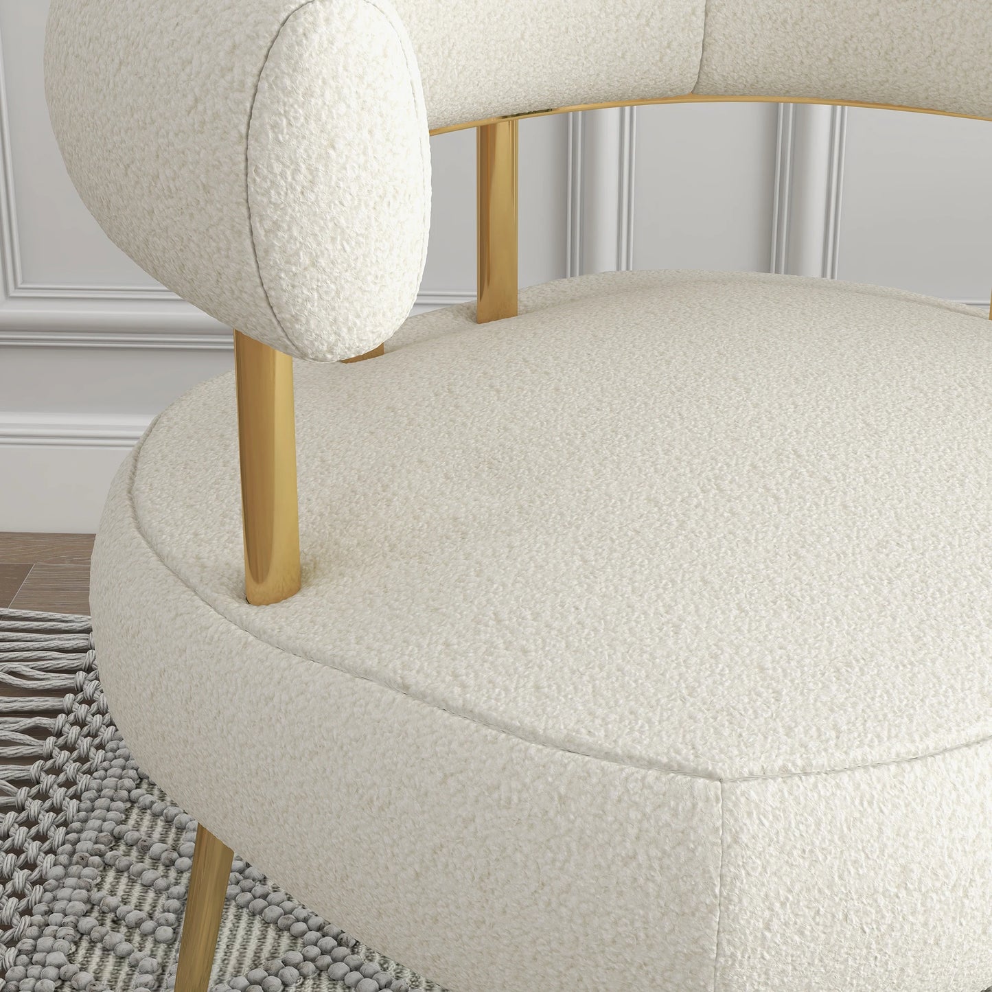 Elegant Mid Century Velvet Accent Chair With Golden Legs