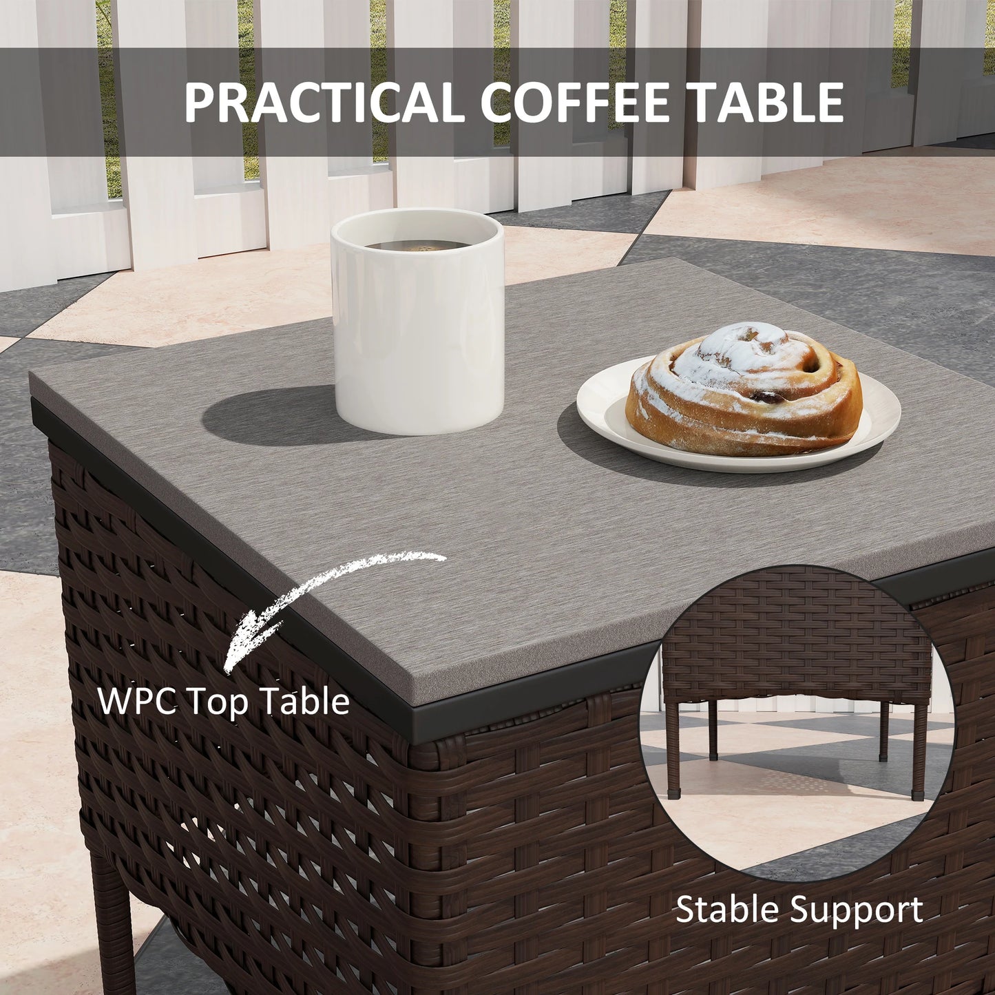 Patio Furniture Set With Rocking Chairs And Coffee Table