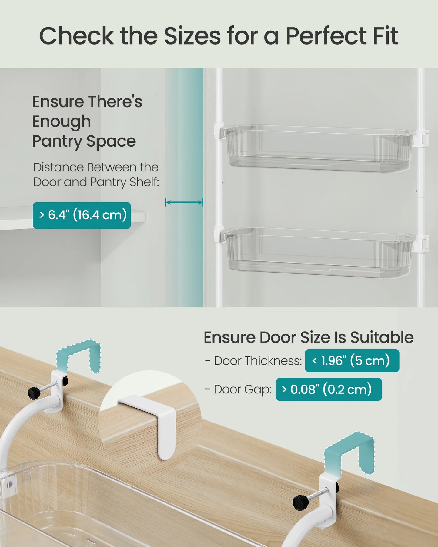 SONGMICS Over The Door Pantry Organizer With Adjustable Baskets