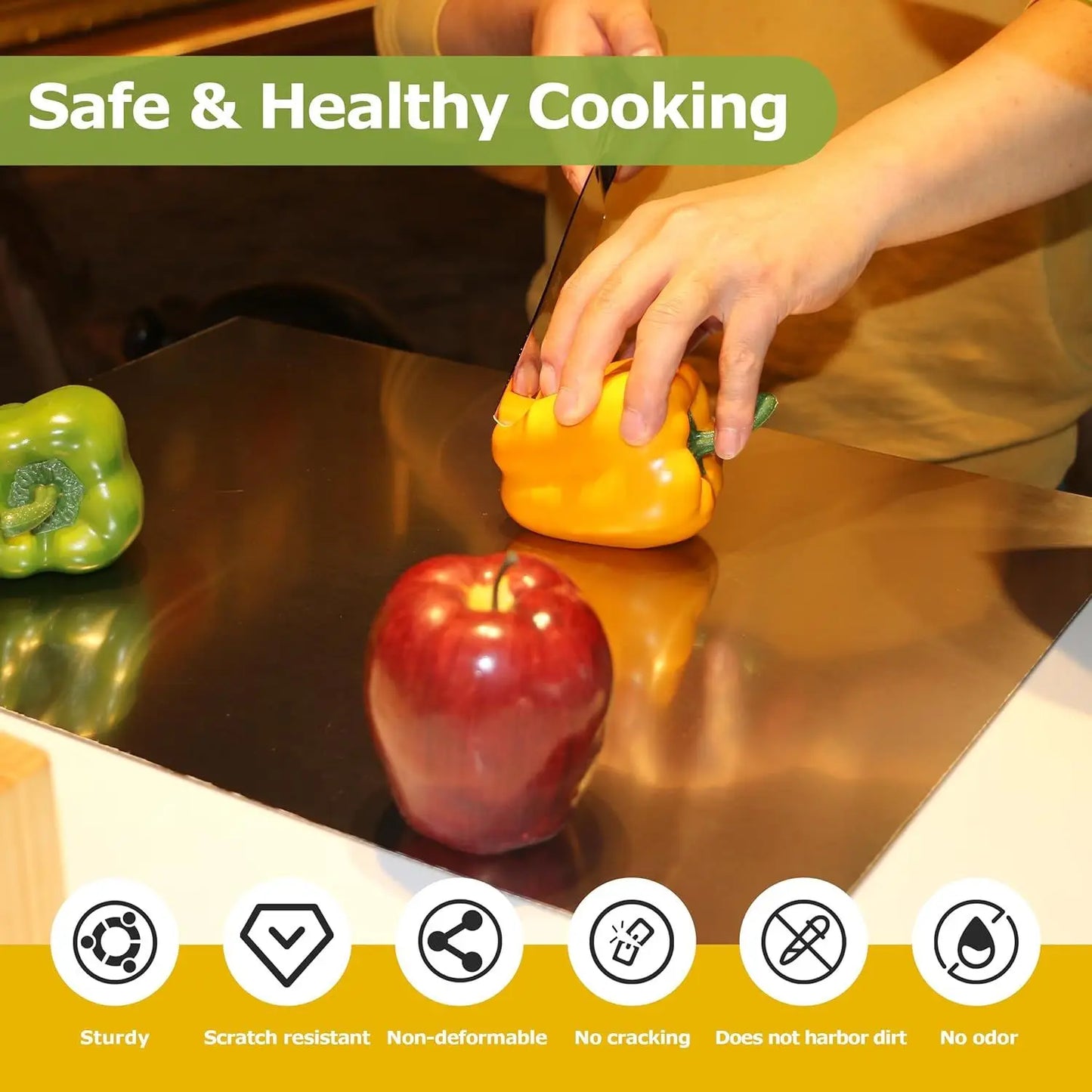 Stainless Steel Cutting Board With Lip For Kitchen Over Sink