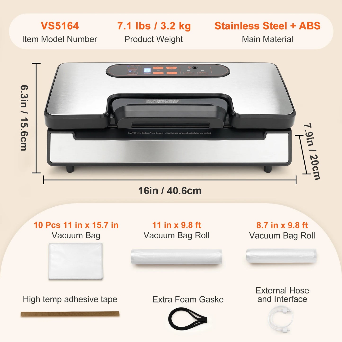 SucceBuy Vacuum Sealer 90Kpa 130W With Free Vacuum Bags