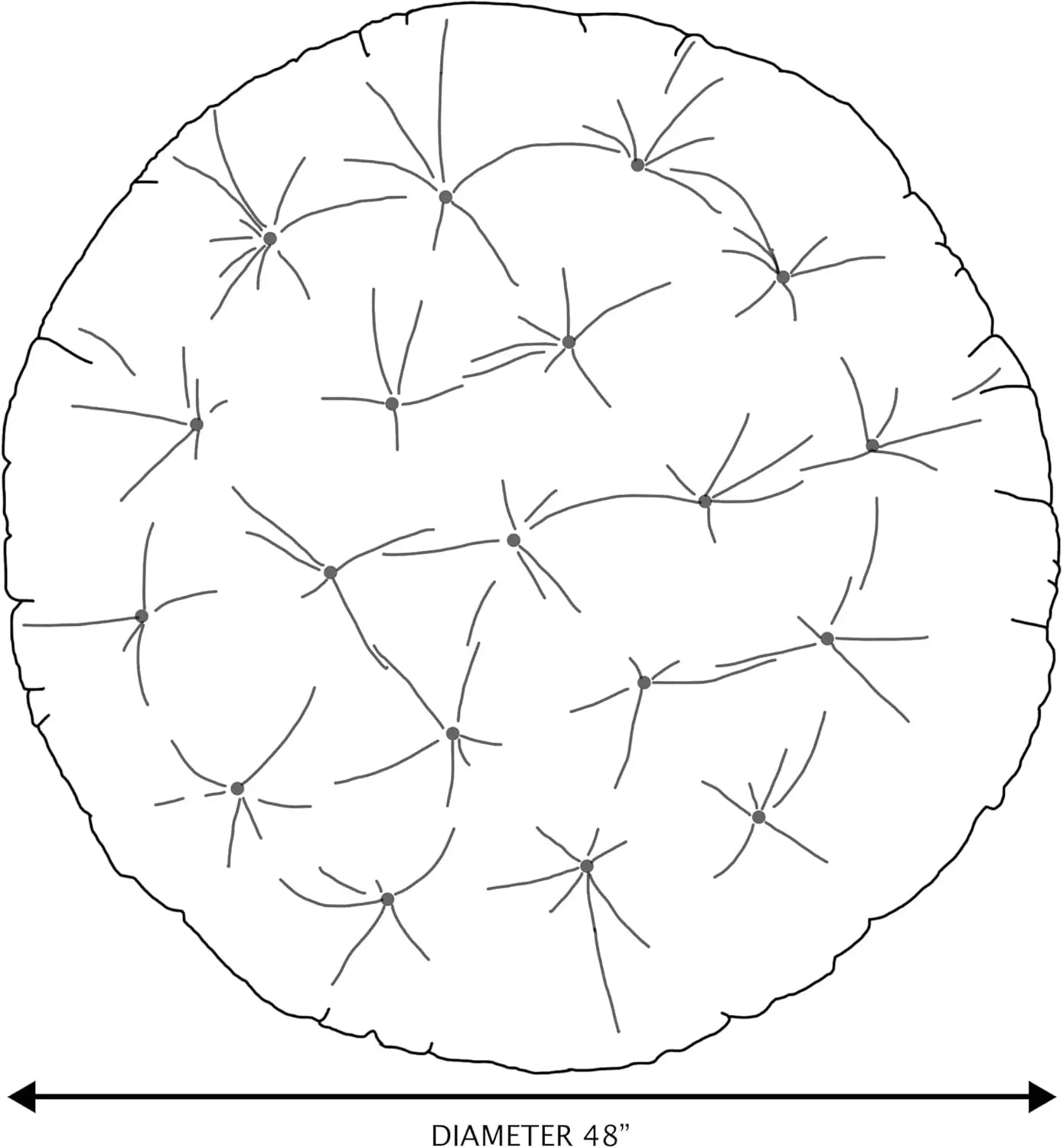 Tufted Papasan Cushion Round Floor Pillow For Indoor Furniture