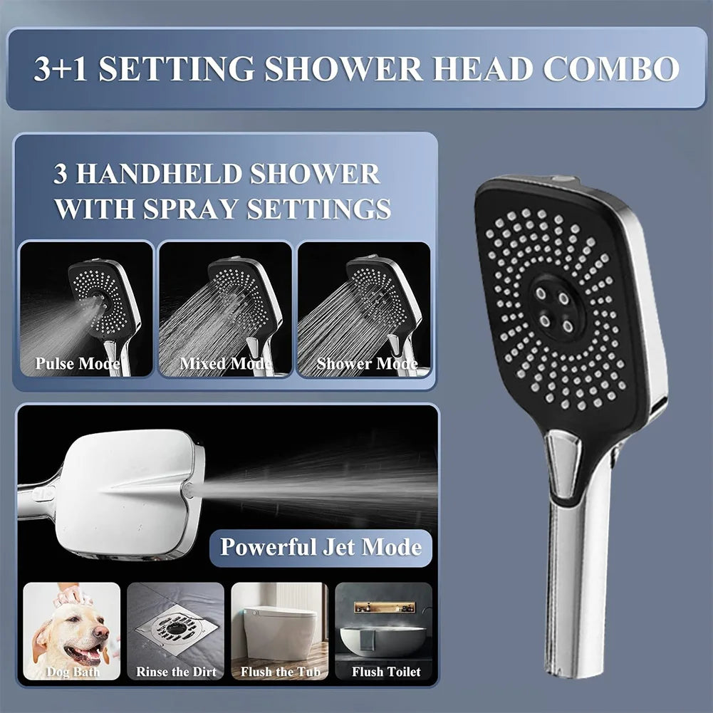 APWIKOGER 12 Inch Shower Faucet Set With Adjustable Handheld Spray