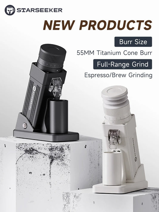 Starseeker Electric Coffee Grinder With Titanium Cone Burr Stepless Adjustment