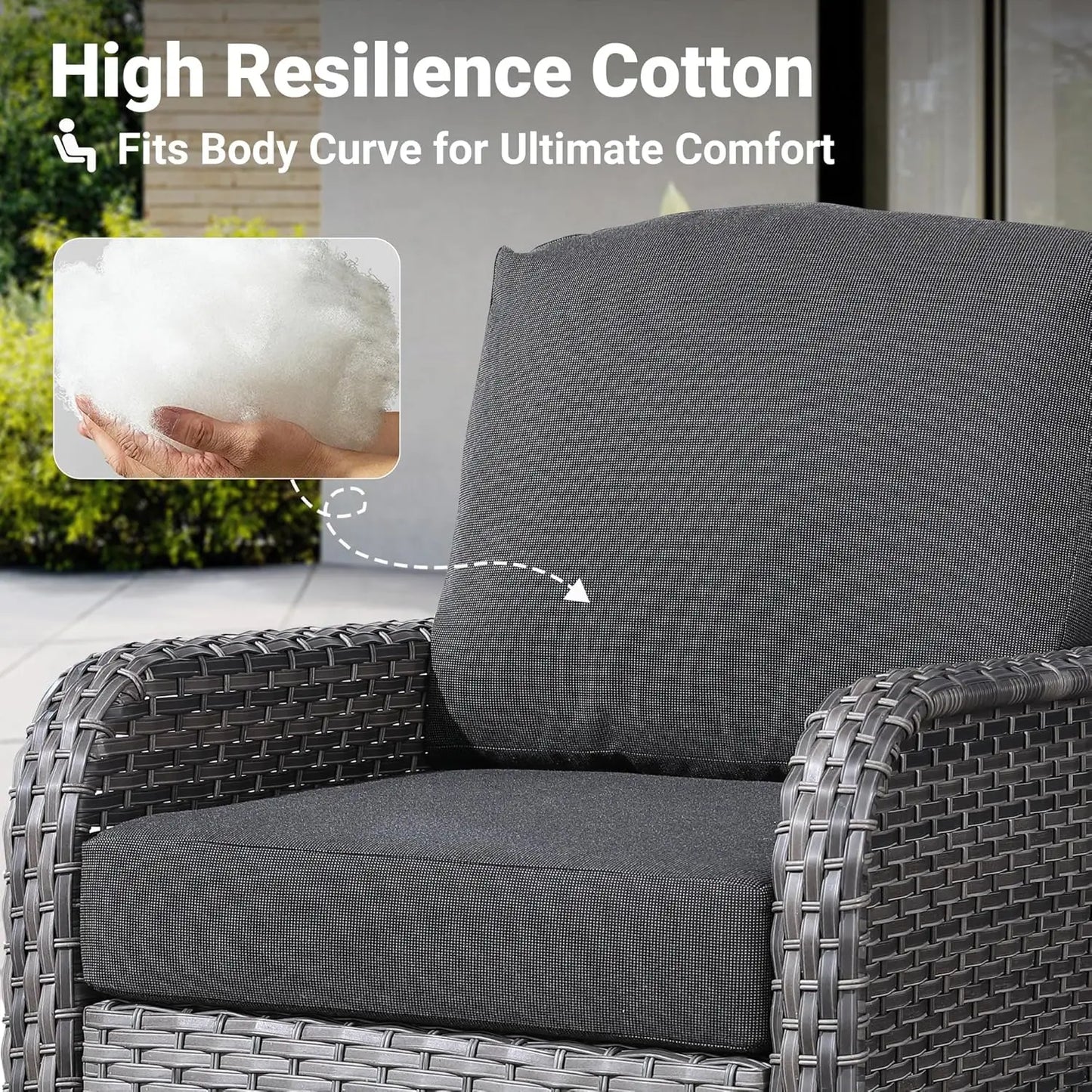 Guangbai Outdoor Wicker Patio Furniture Set With Sofa And Chairs