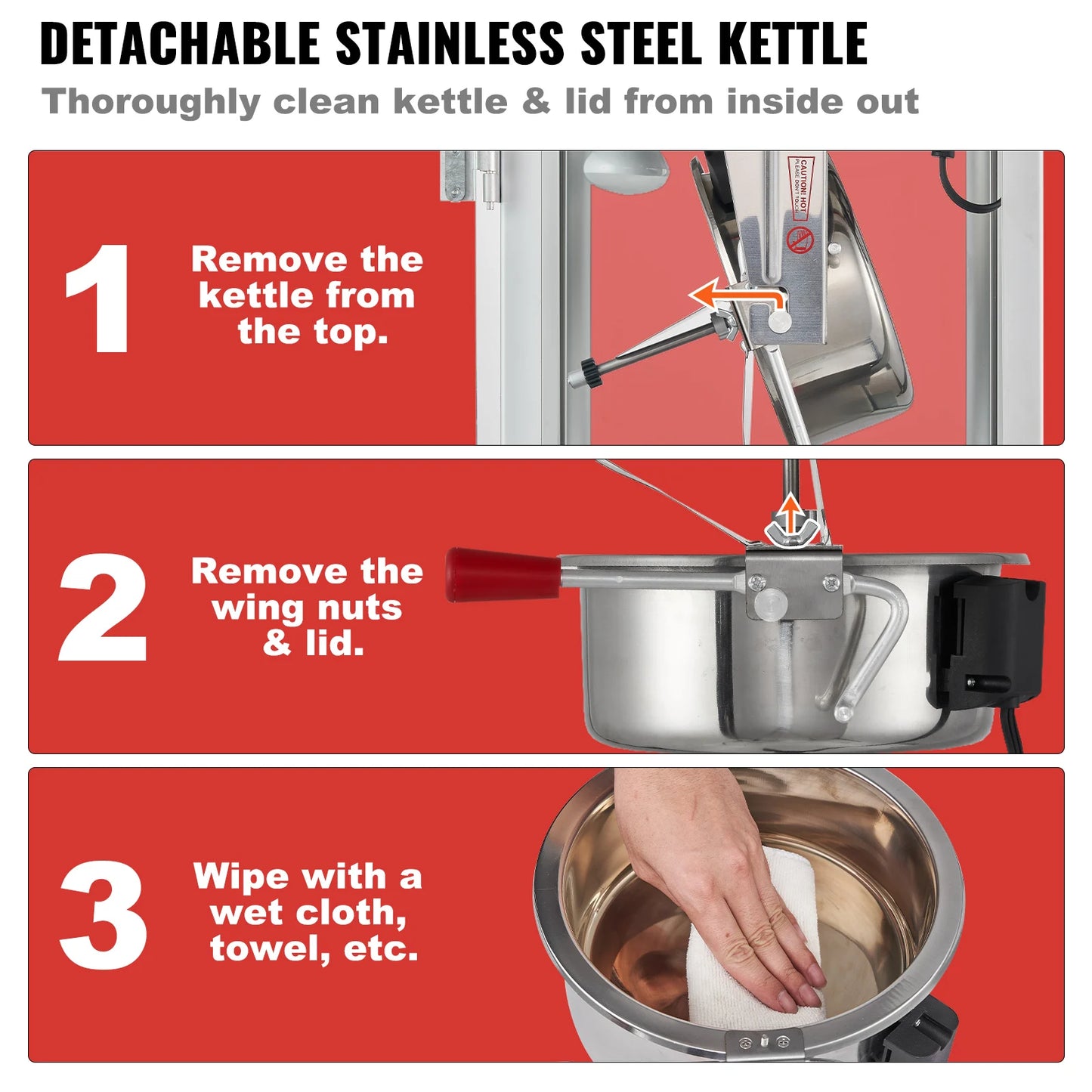 Succebuy Electric Popcorn Maker Commercial Popper Machine 304 Stainless