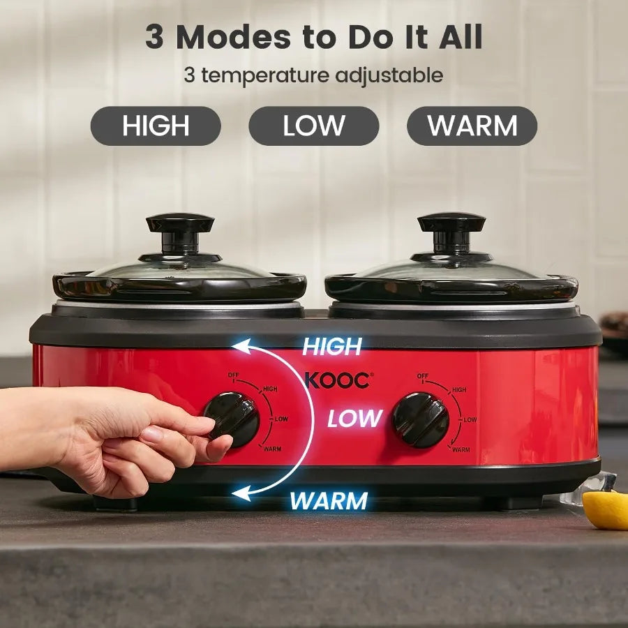 Abay Double Slow Cooker Buffet Server With Two Mini Pots