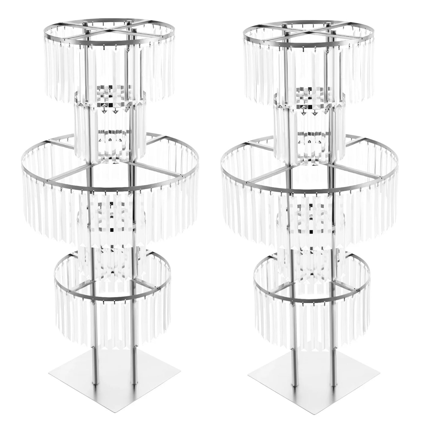 5-Tier Acrylic Crystal Flower Stand For Wedding Centerpieces Iron Frame