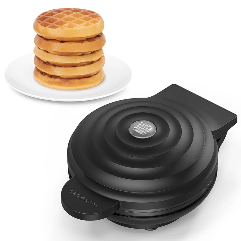 Crownful 250W Mini Waffle Maker Interchangeable Sandwich Cake Plates