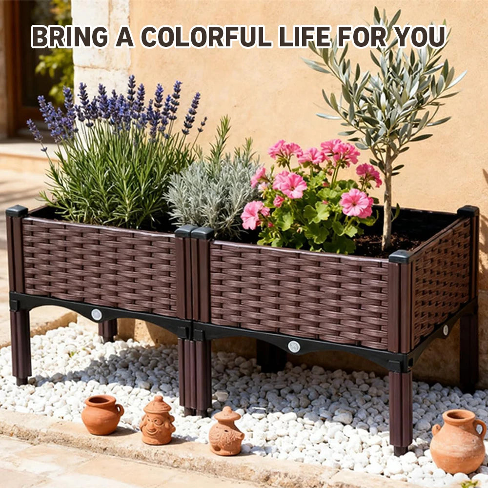 Raised Garden Bed With Legs 2 Pack Propagator Kit Greenhouse