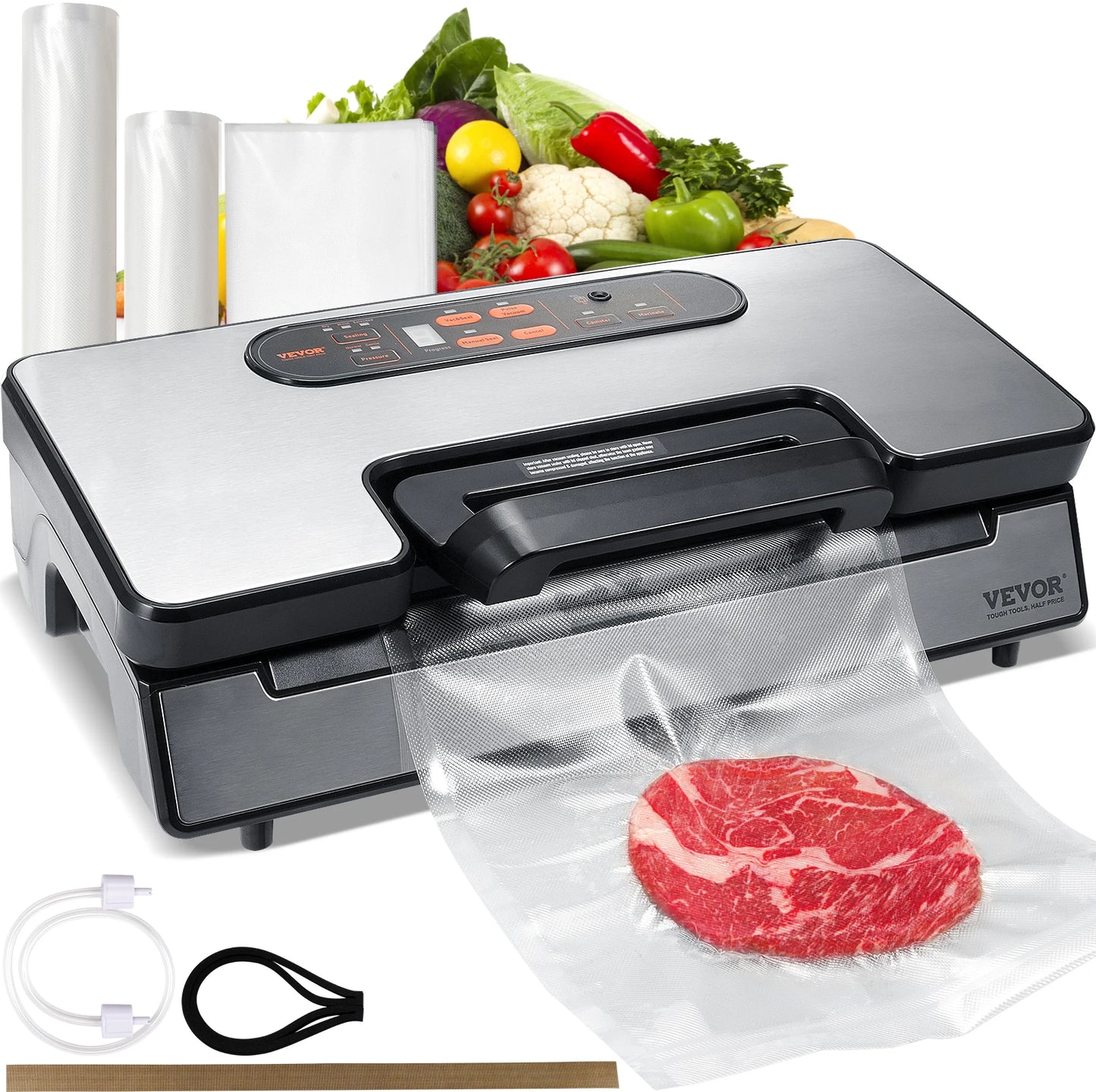 Succebuy Vacuum Sealer 90KPa 130W Free 10 Vacuum Bags