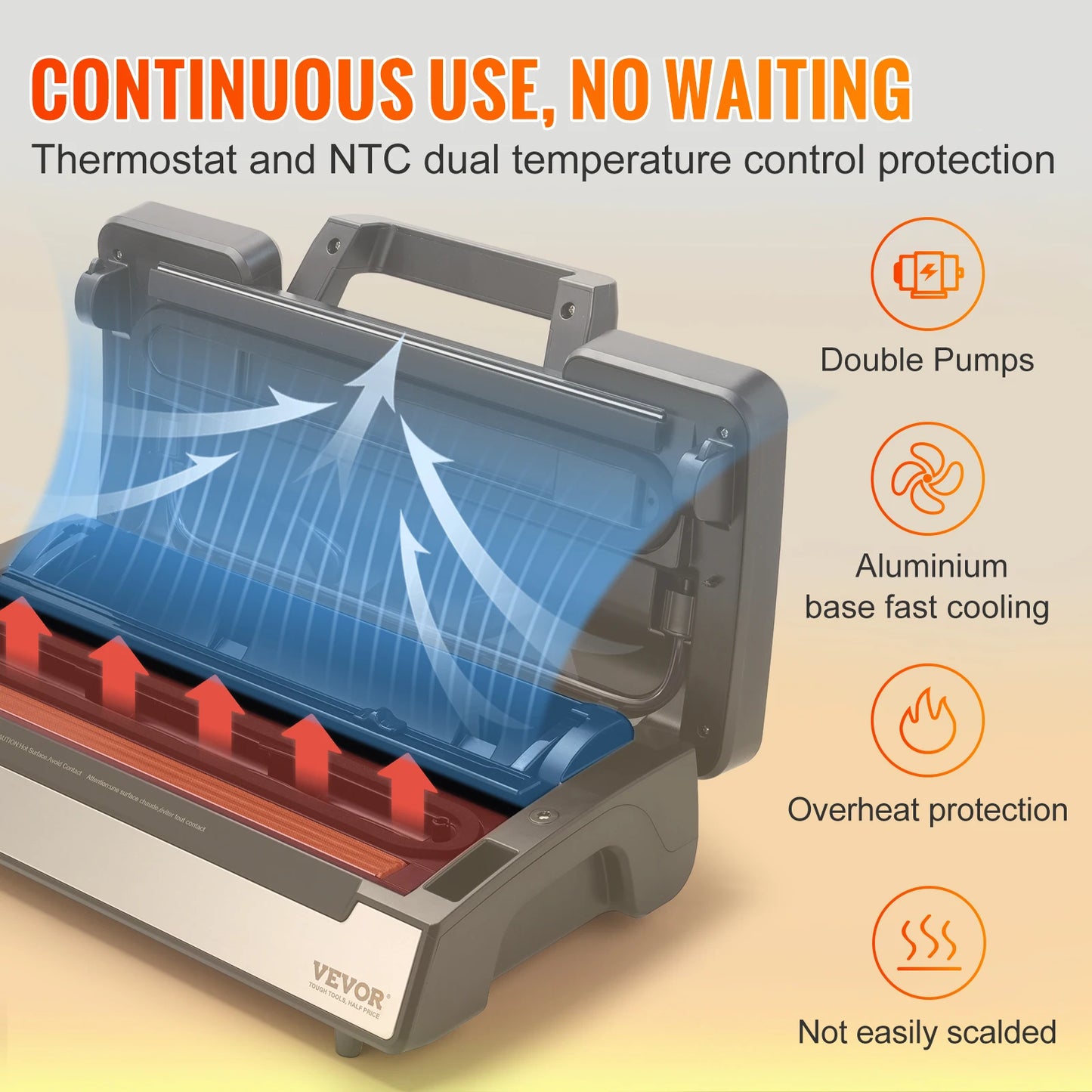 SucceBuy 90Kpa 130W Vacuum Sealer With Free 10pcs Vacuum Bags