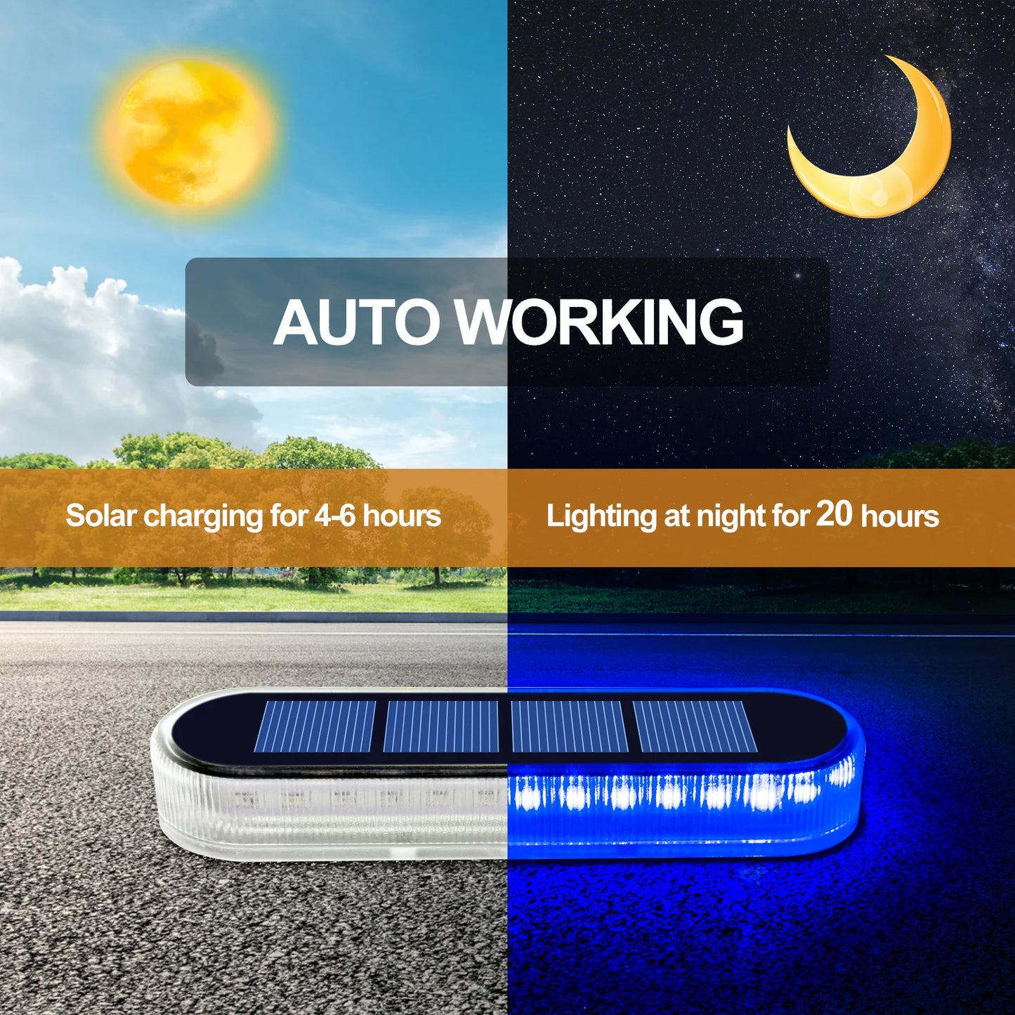 Solar LED Deck Lights 4 Pack Auto On Off IP68 Outdoor Waterproof