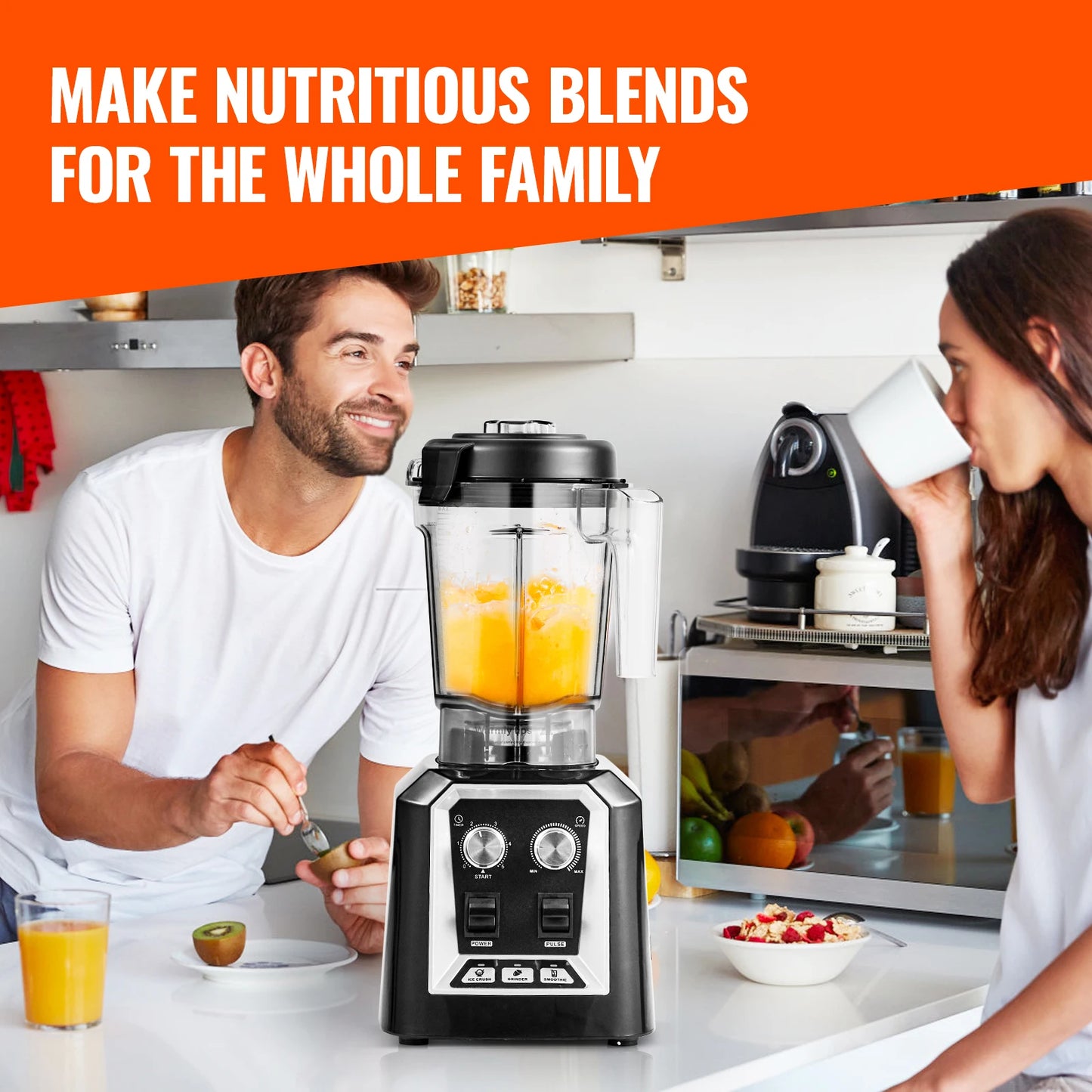 VEVOR Countertop Blender For Smoothies And Recipes