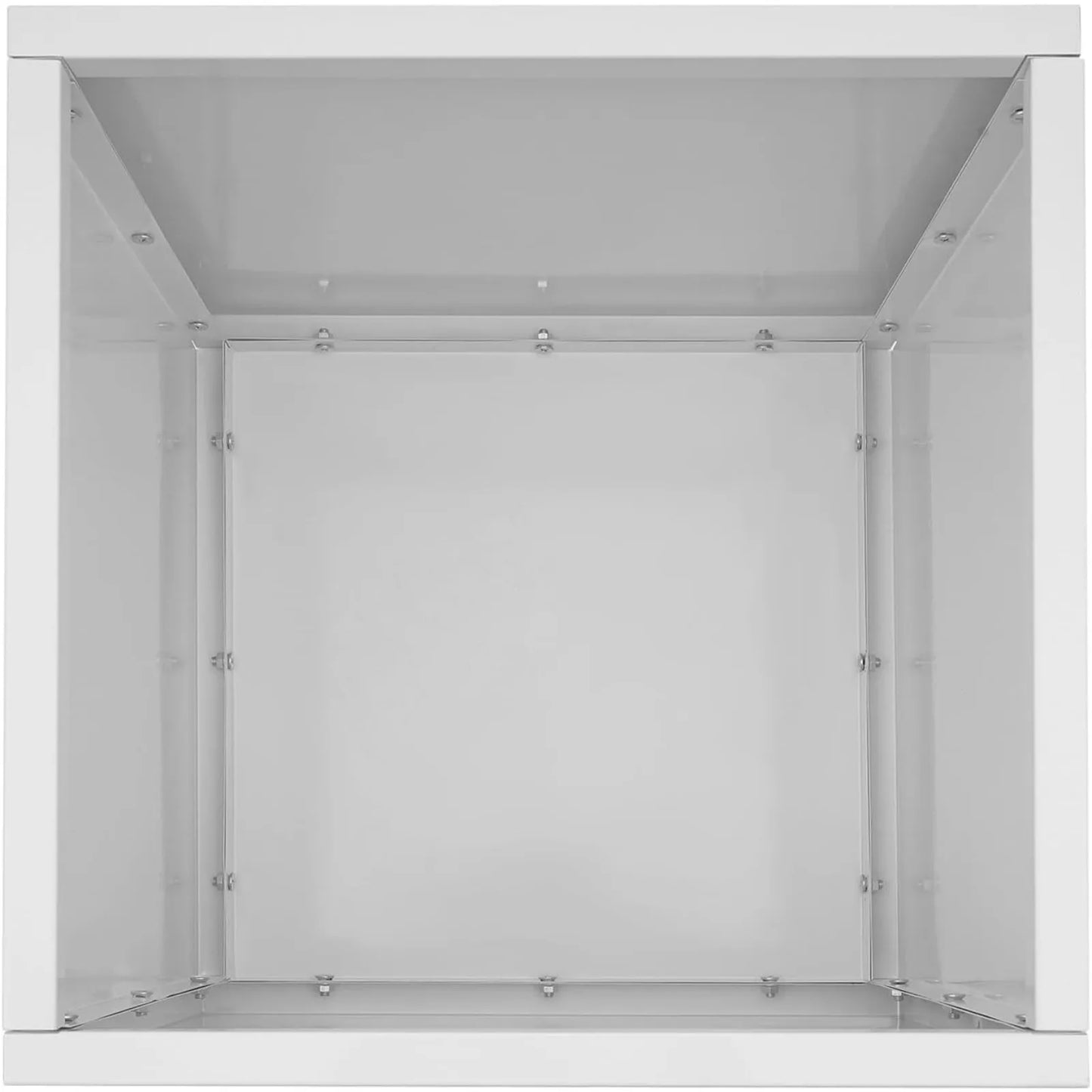 White Steel Square Planter Box Durable All Weather Indoor Outdoor