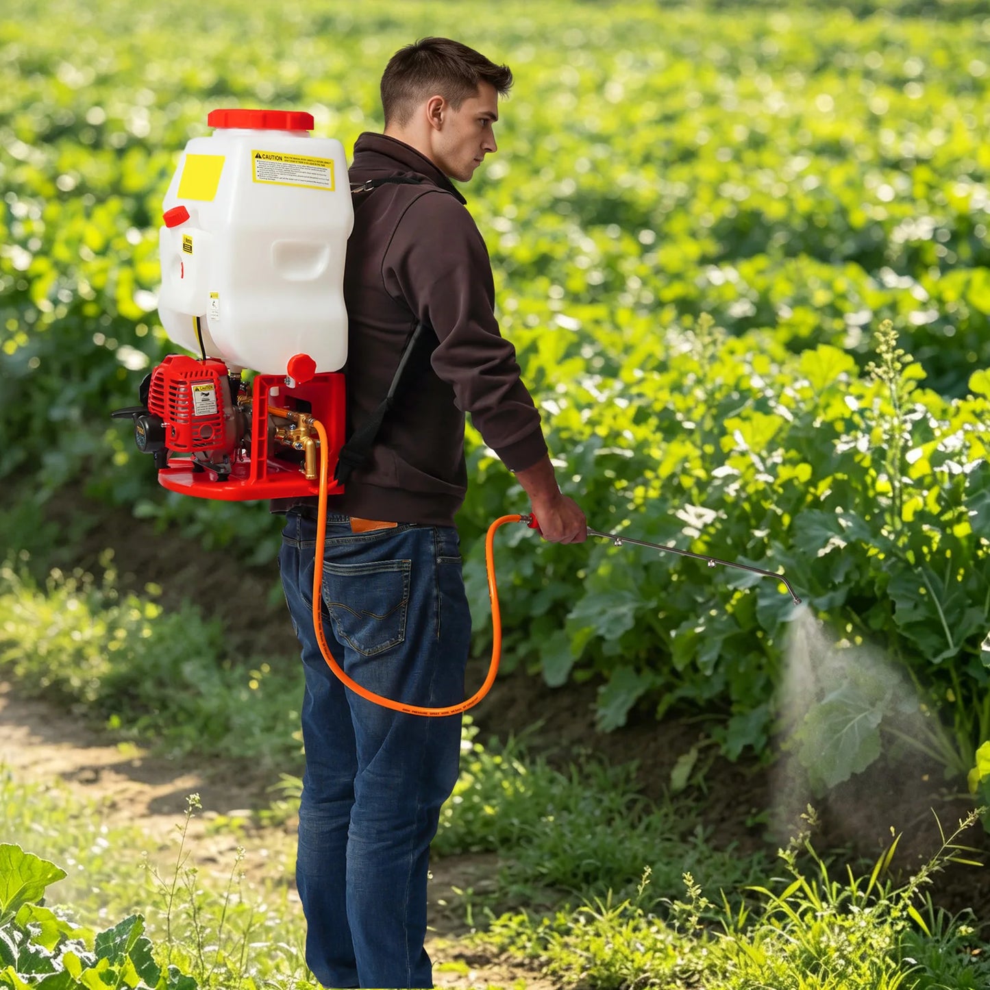 Gas Powered Backpack Sprayer 25.4cc 2-Stroke High Pressure Garden Pump