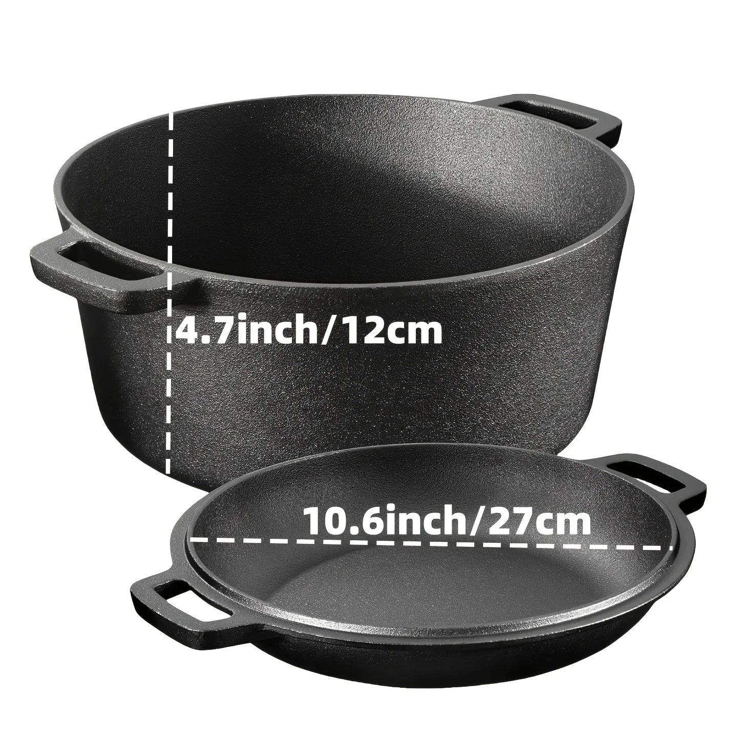 AEDG 3-Piece Cast Iron Skillet Set Pre-Seasoned For Oven Grill