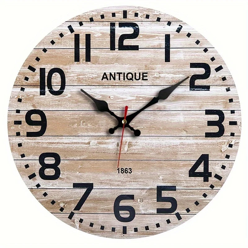 XMSJ Round Wall Clock Silent Noiseless Easy Read Decor Gift