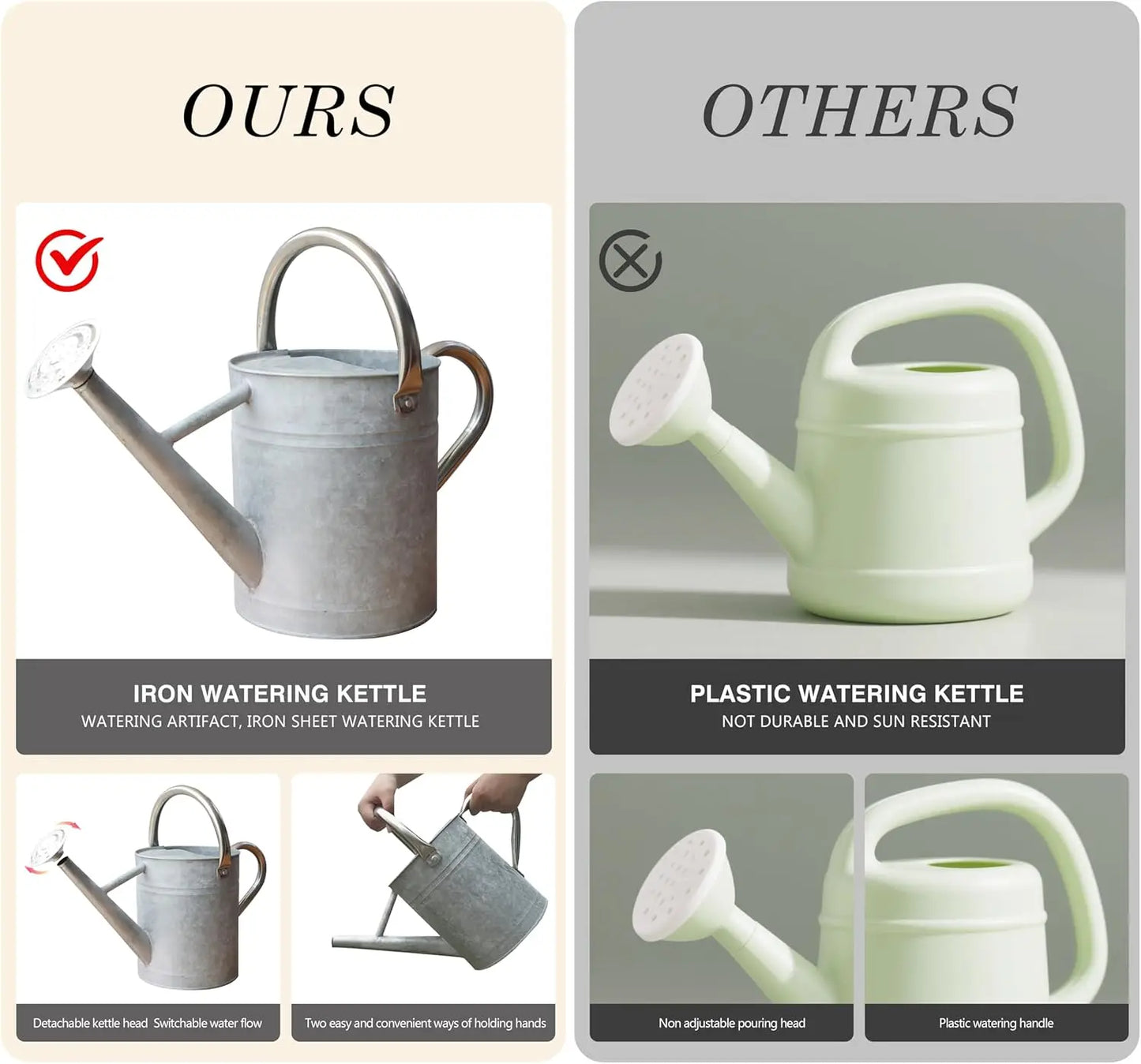 Metal Watering Can With Zinc Handle For Indoor Outdoor Plants