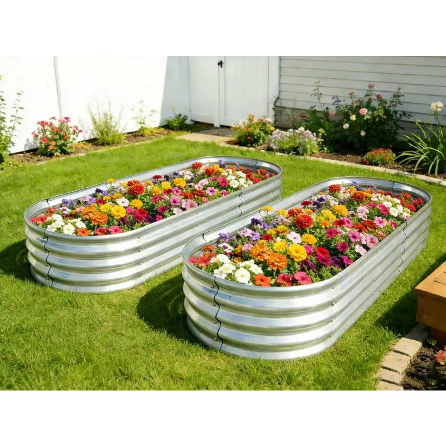 Raised Garden Bed Metal Elevated Planter For Vegetables And Herbs