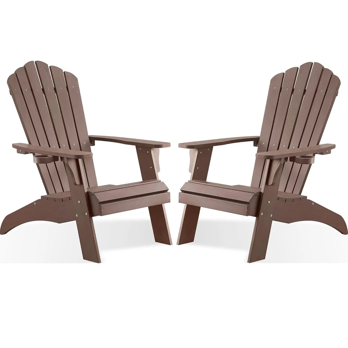 Poly Lumber Adirondack Chair Set With Cup Holder Weather Resistant