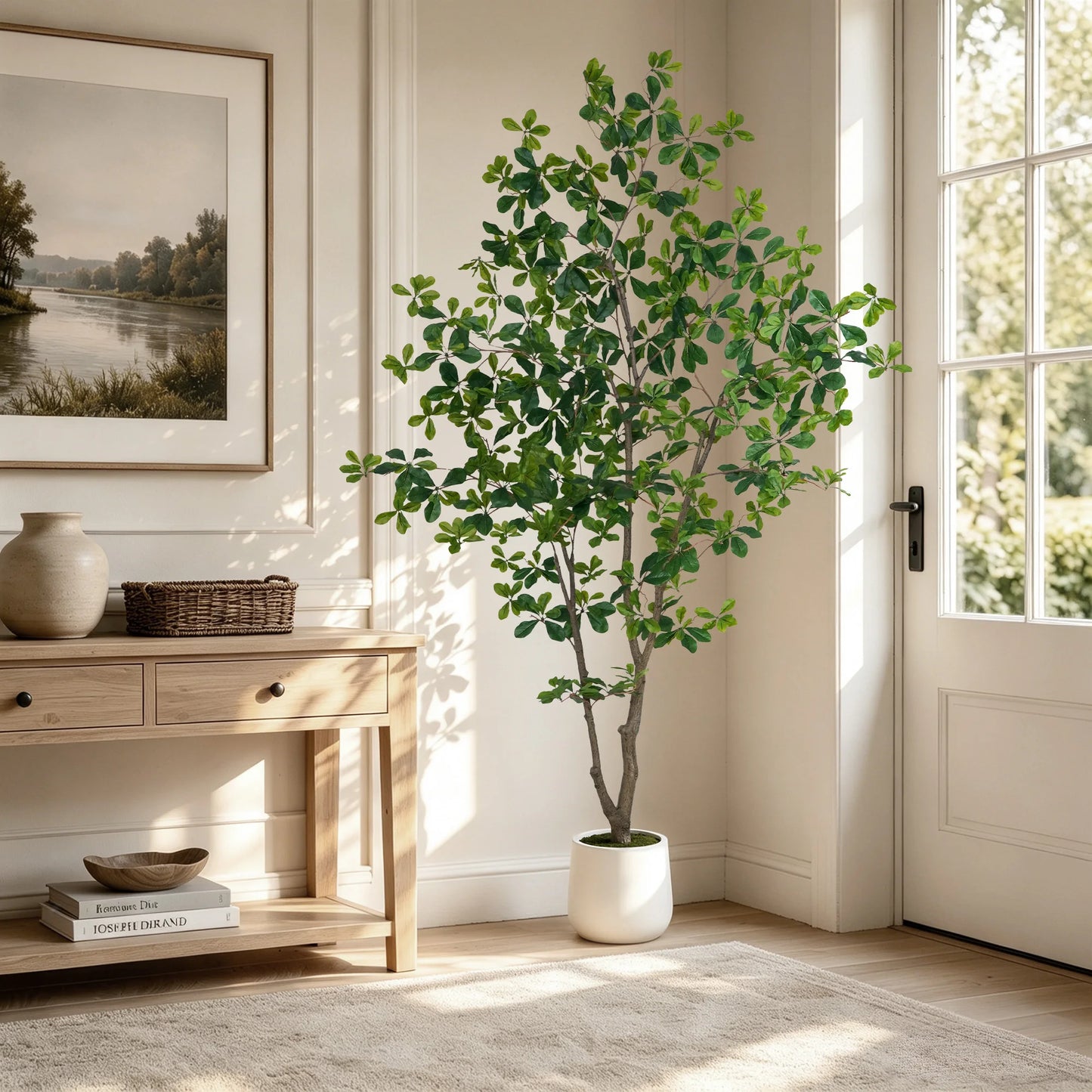 Faux Olive Tree In Round Pot For Indoor Home Decor