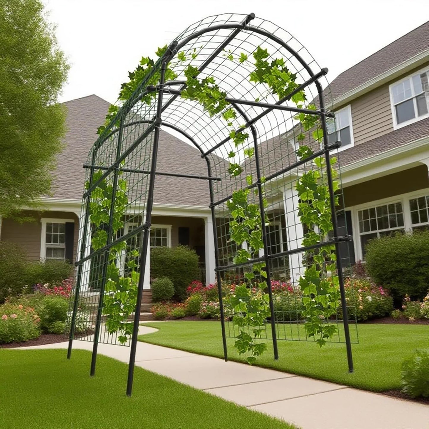 HiMISS Extra Tall Garden Arch Trellis Adjustable Outdoor Arbor