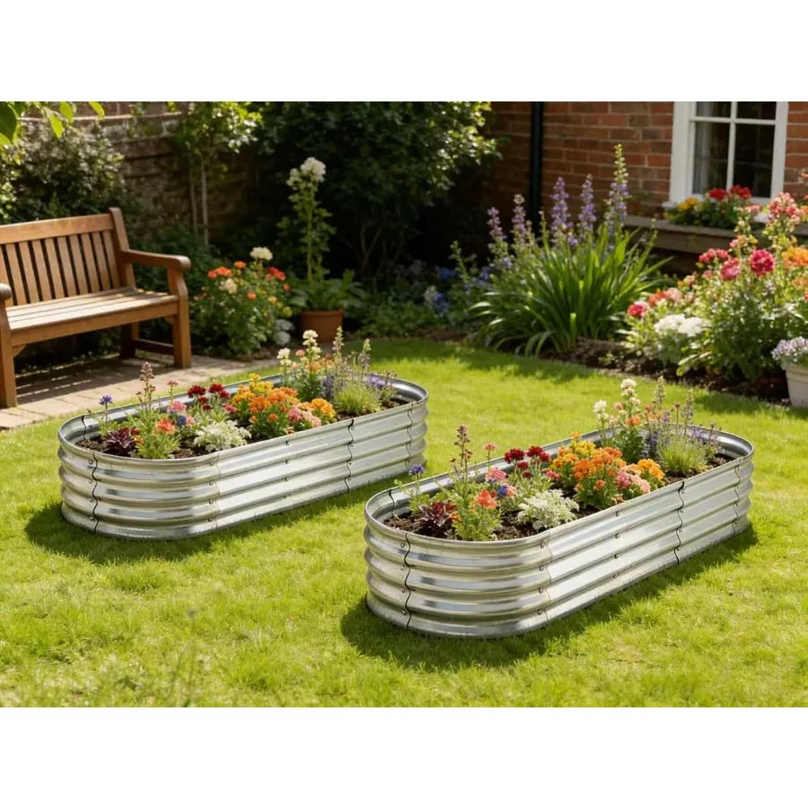 Raised Garden Bed Metal Elevated Planter For Vegetables And Herbs