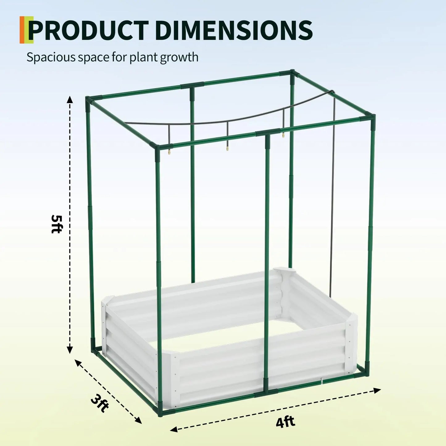 HiMISS 3 In 1 Raised Garden Bed Kit Galvanized Planter With Drip Irrigation