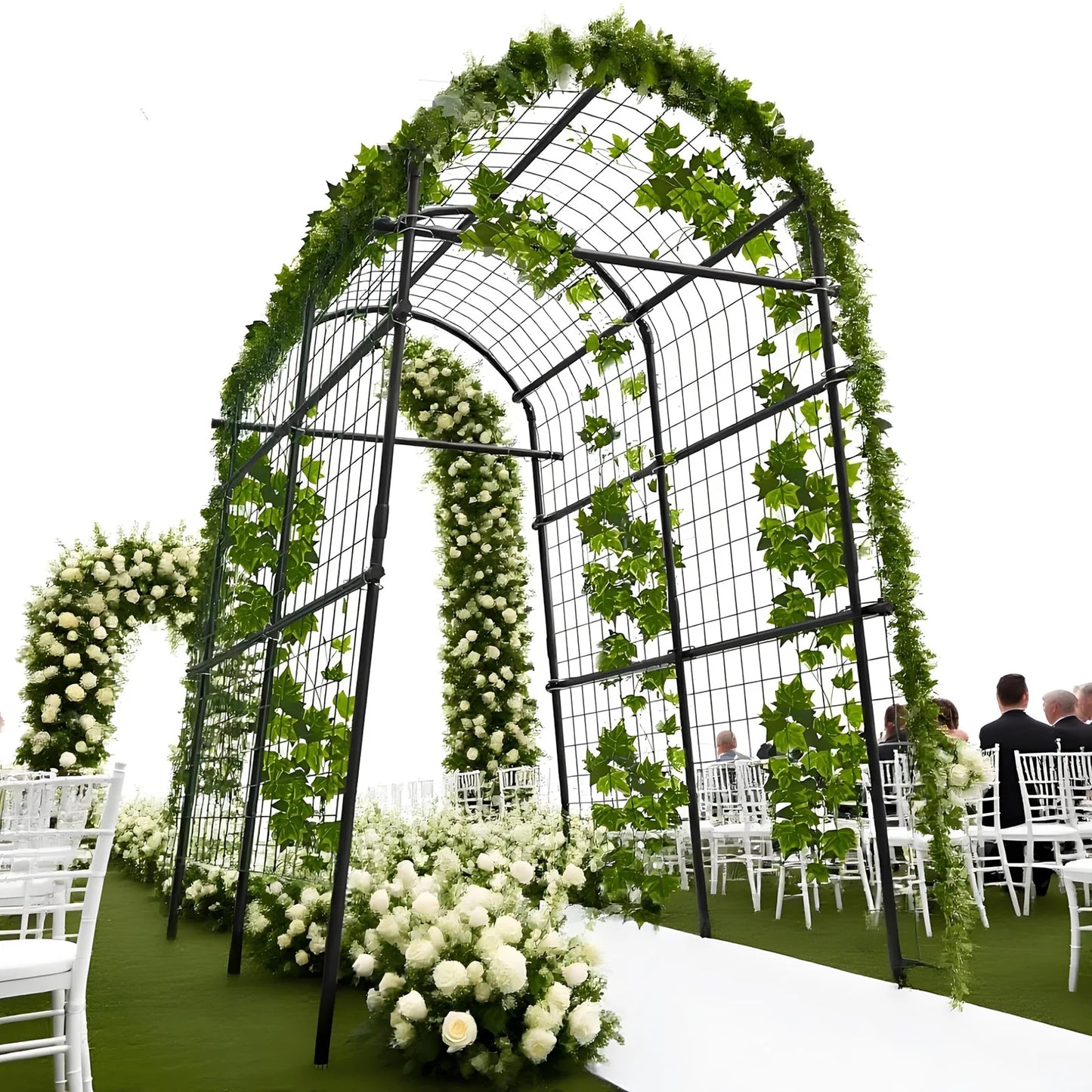 HiMISS Extra Tall Garden Arch Trellis Adjustable Outdoor Arbor
