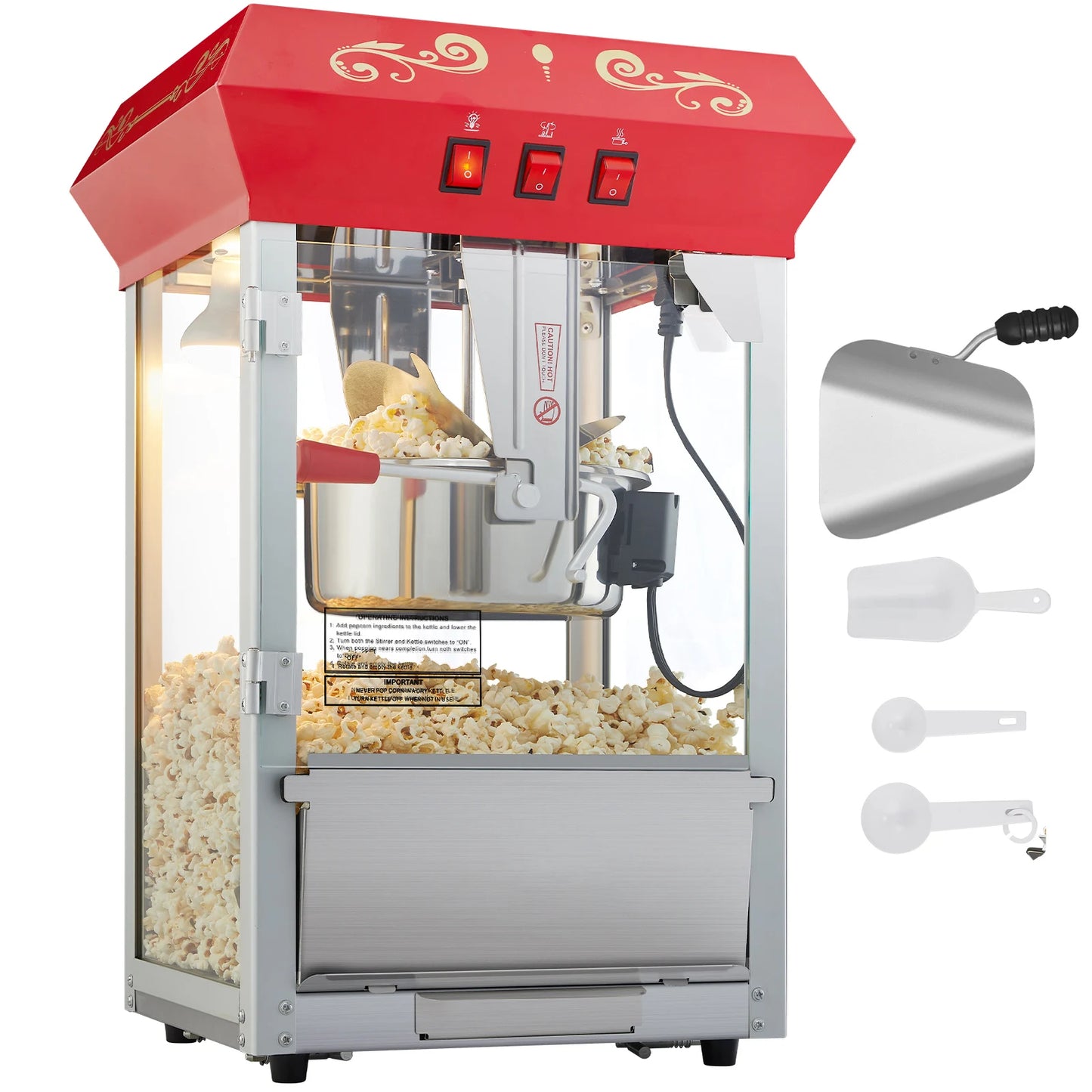 Succebuy Electric Popcorn Maker Commercial Popper Machine 304 Stainless