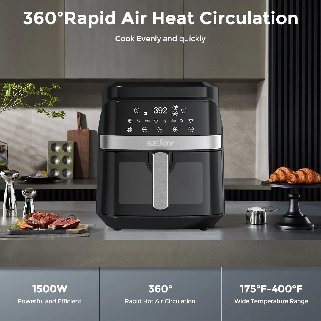 SEJOY Air Fryer 8 In 1 Countertop Oven Oilless Cooker